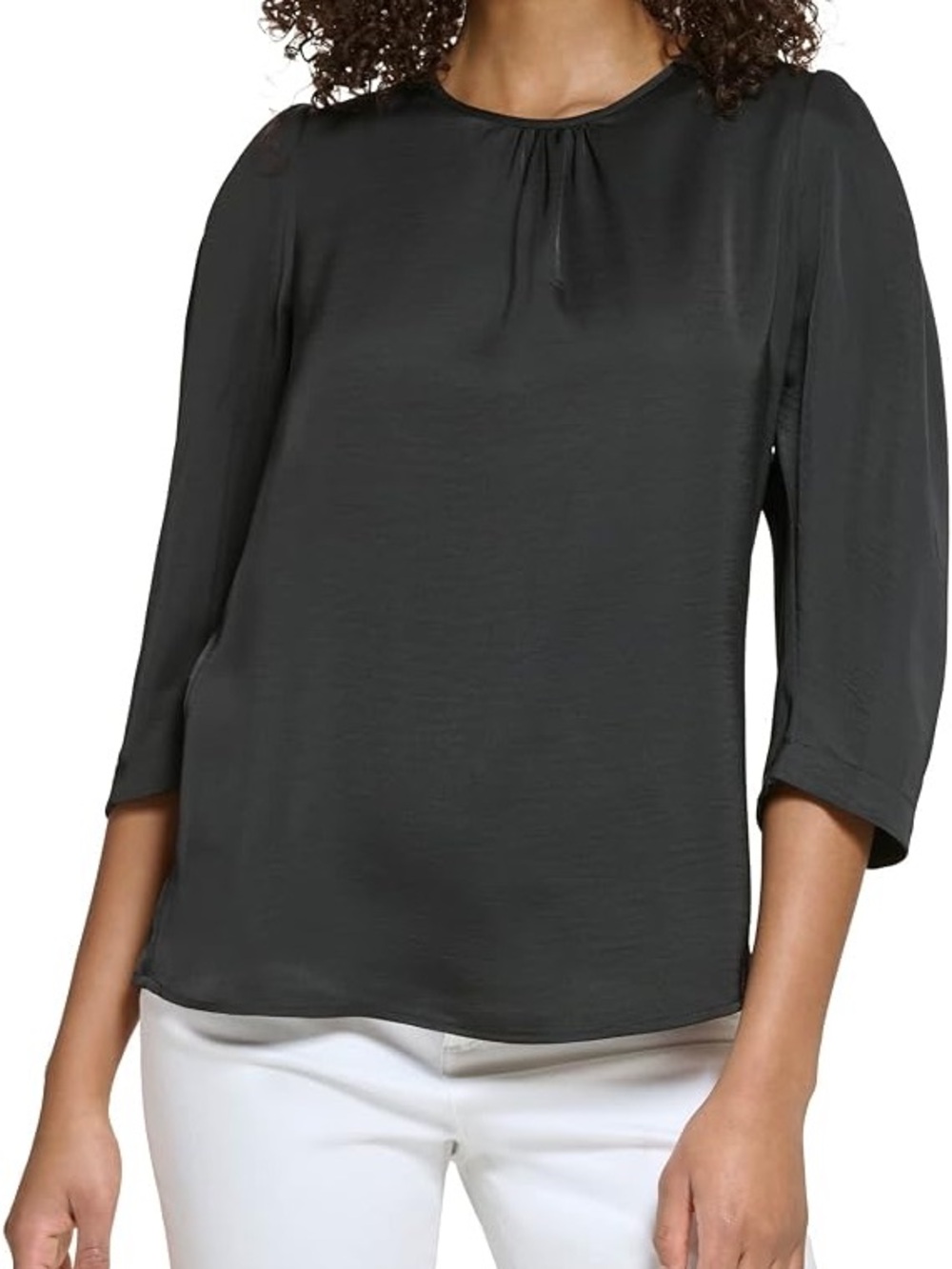 Karl Lagerfeld 3/4 Length Sleeve Cut Out Back Casual Blouse